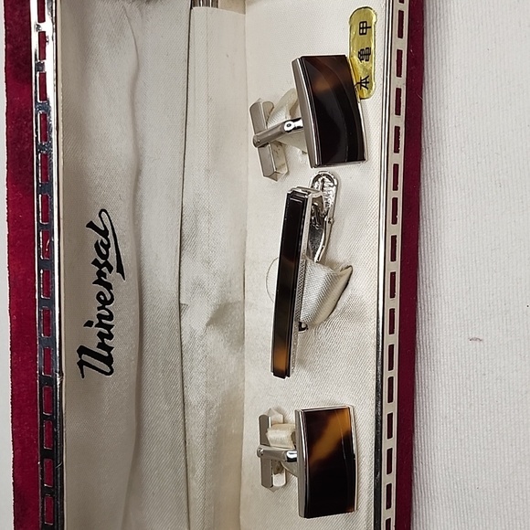 Universal Cufflinks set silver tone - Picture 3 of 5